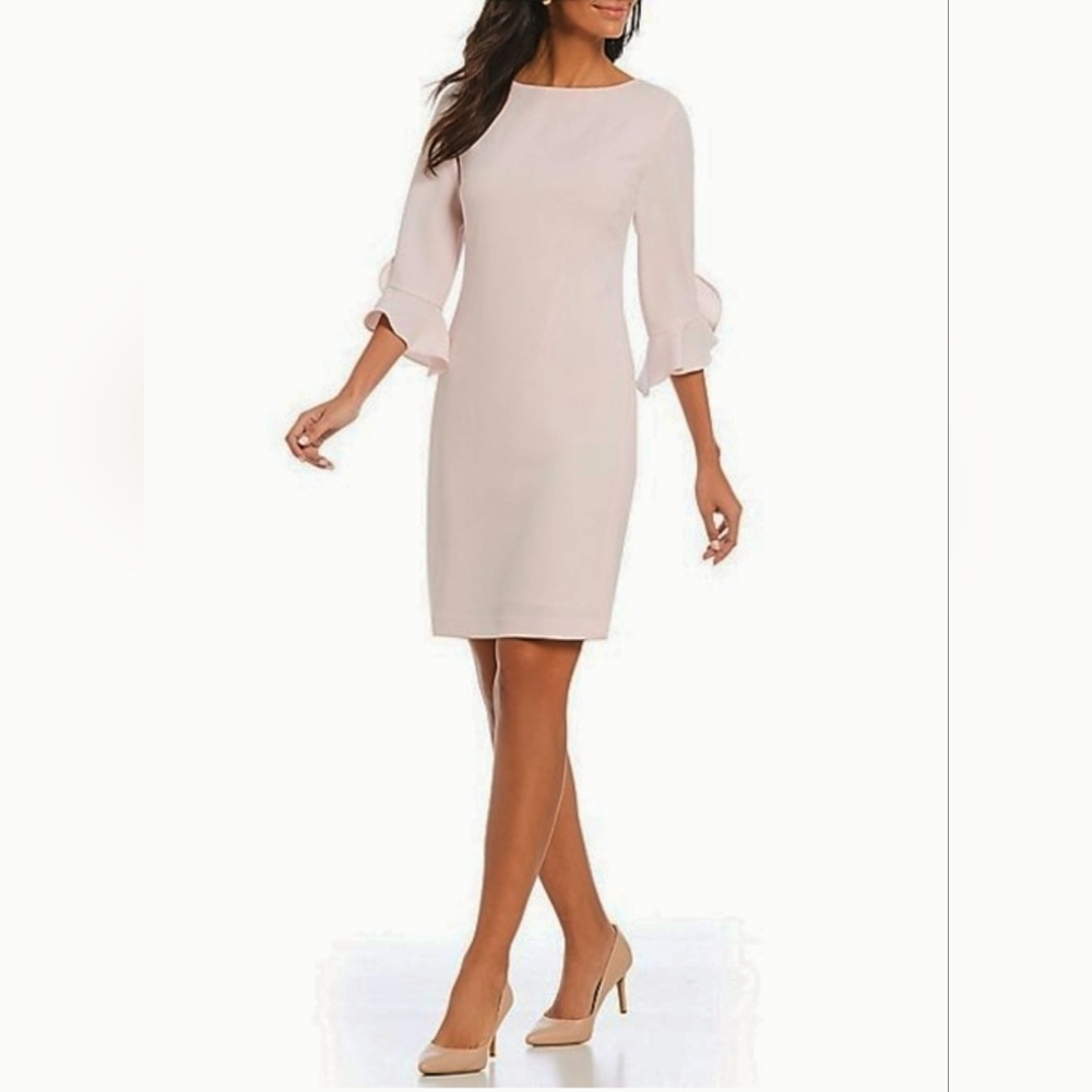 Crepe dress with tulip sleeves for women